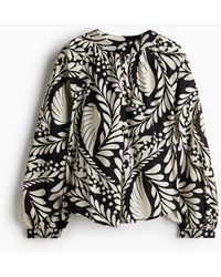 H&M - Bluse mit Stehkragen - Lyst