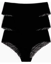 H&M - Set Van 3 Katoenen Slips Met Kant - Lyst