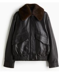 H&M - Oversized Leren Jack - Lyst