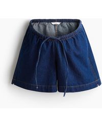 H&M - Mama Denim Short Met Drawstring - Lyst