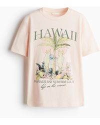 H&M - T-shirt Met Print - Lyst