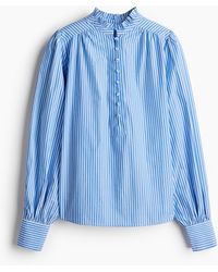 H&M - Baumwollbluse mit Volantkragen - Lyst