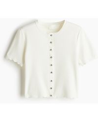 H&M - Feinstrick-Cardigan mit Wellenkanten - Lyst
