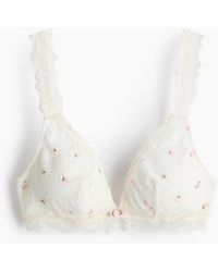 H&M - Soutien-Gorge Souple Et Paddé En Dentelle - Lyst