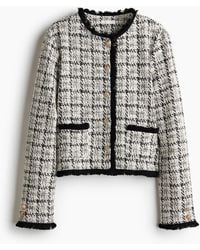 H&M - Veste frangée en maille bouclette - Lyst