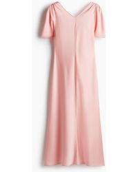H&M - Satinkleid mit Bindebändern im Rücken - Lyst