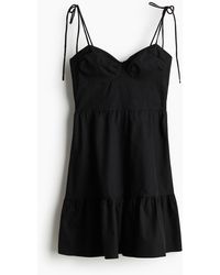 H&M - Popelinekleid mit Bindeträgern - Lyst
