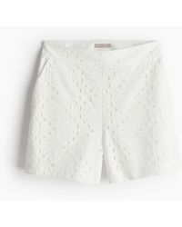 H&M - Short Met Broderie Anglaise - Lyst