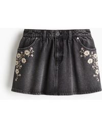 H&M - Denim Minirok - Lyst