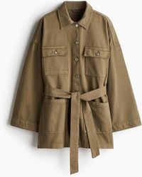 H&M - Denimjacke mit Bindegürtel - Lyst