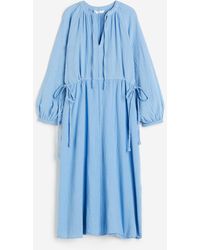 H&M - Robe en coton double tissage avec détails à nouer - Lyst