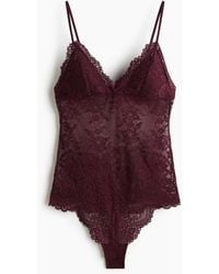 H&M - Tangabody aus Spitze mit wattierten Cups - Lyst