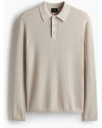 H&M - Polo Slim Fit En Maille Côtelée - Lyst