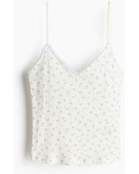 H&M - Top À Bretelles Fines En Pointelle - Lyst