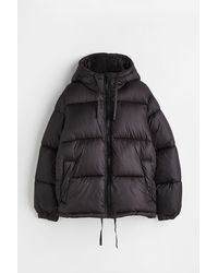 H&M Hooded Puffer Jacket - Black