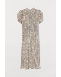 H&M Jurk Met Pailletten - Naturel