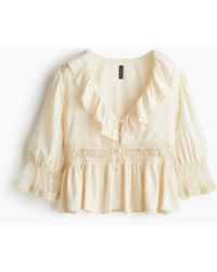 H&M - Bluse mit Spitze - Lyst