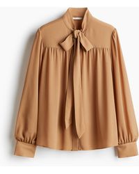 H&M - Chiffon Blouse Met Strikkraag - Lyst