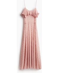 H&M - Maxi-jurk Van Mesh - Lyst