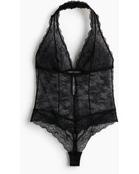 H&M - Kanten Halterbody Met String - Lyst