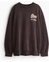 H&M - Oversized Sweater Met Print - Lyst