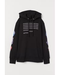 H&M Cotton Hooded Top - Black