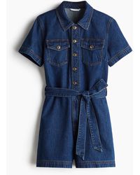 H&M - Playsuit aus Denim - Lyst