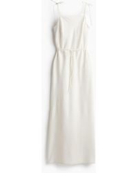 H&M - Slipkleid aus Satin mit Bindedetail - Lyst