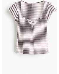 H&M - Geribd T-shirt - Lyst