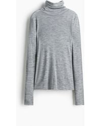H&M - Top col roulé en laine - Lyst