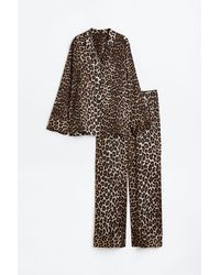 H&M Satijnen Pyjamajasje En -broek in het Wit | Lyst NL