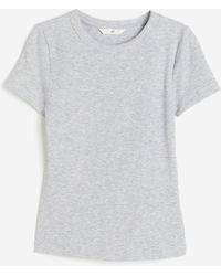 H&M - Geripptes T-Shirt aus Modalmix - Lyst