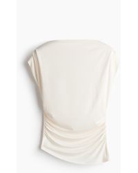 H&M - Drapiertes Shirt mit U-Boot-Ausschnitt - Lyst