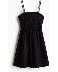 H&M - Baumwollkleid mit gesmoktem Oberteil - Lyst