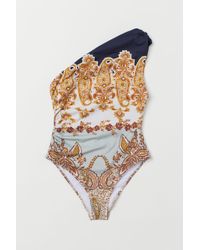 H&M One-Shoulder-Badeanzug - Braun