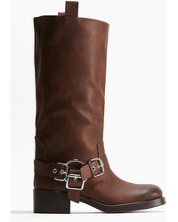 H&M - Kniehohe Bikerboots - Lyst