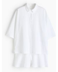 H&M - Pyjama Van Katoenen Seersucker - Lyst