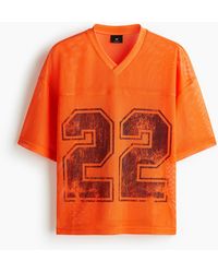 H&M - T-Shirt Oversized Fit En Mesh Imprimé - Lyst