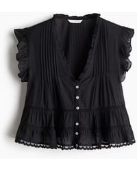 H&M - Bluse mit Biesen - Lyst