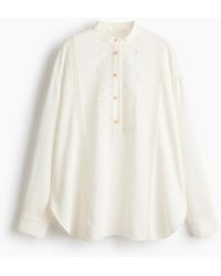 H&M - Bluse mit Spitze - Lyst