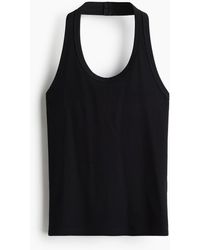 H&M - Neckholder-Top aus Pima-Baumwolle - Lyst