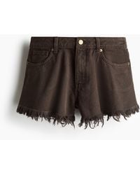 H&M - Denimshorts mit Fransenkanten - Lyst