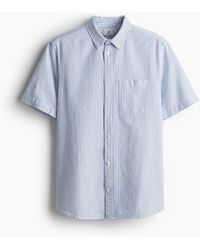 H&M - Kurzärmeliges Oxford-Hemd in Regular Fit - Lyst