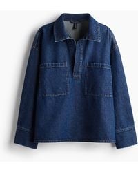 H&M - Oversized Schlupfbluse aus Denim - Lyst