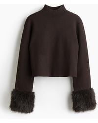H&M - Top en maille fine avec col cheminée - Lyst
