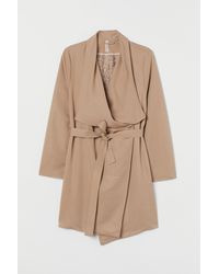 H&M H & M+ Manteau à revers drapés - Neutre