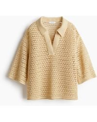 H&M - Popover-blouse Met Gehaakte Look - Lyst