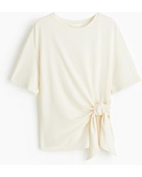 H&M - Shirt mit Bindedetails - Lyst