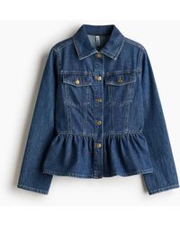 H&M - Jeansjacke mit Peplum - Lyst
