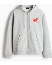 H&M - Veste Imprimée Loose Fit Avec Capuche Et Zip - Lyst